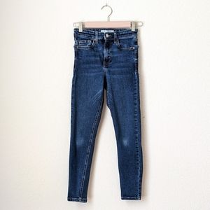 topshop petite moto jamie jeans in indigo